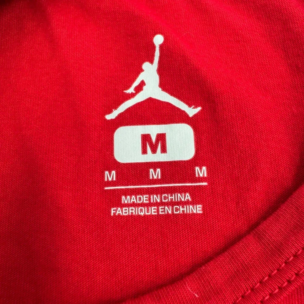 Nike Air Jordan Red Three Quarter Sleeve Logo T-Shirt Mens‎ Size M AA1911-PTI